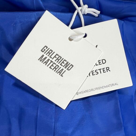 NWT Girlfriend Material Jax Faux Fur Blue Cow Print Jacket Coat - Picture 4 of 4